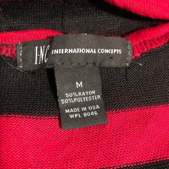 ❤️RARE FIND❤️ INC black&red cowl neck ss shirt sz M in near perfect condition! - Picture 3 of 4